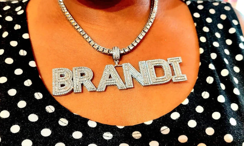 "Icy Bar" Custom Diamond Name Necklace