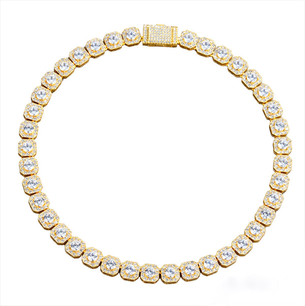 'Queen of Diamonds' Baguette Necklace (Gold)