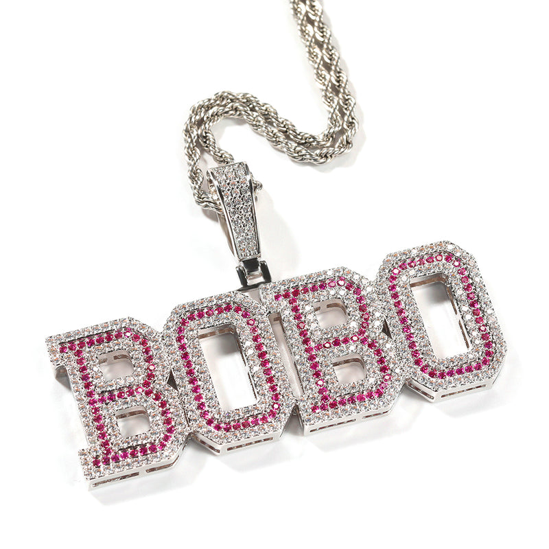 Custom Pink Stone Diamond Necklace