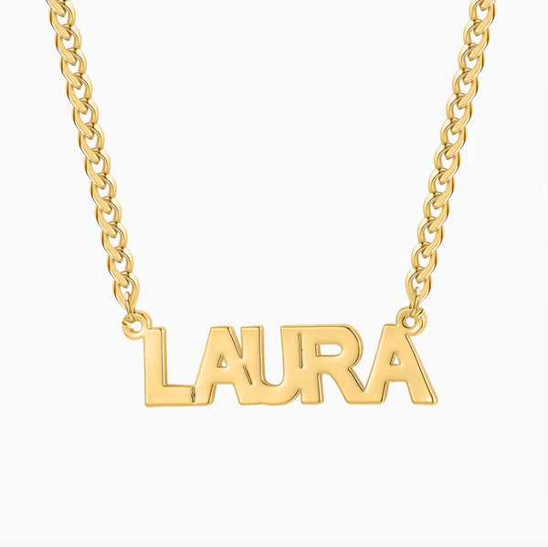 "Block Letter Custom Name Necklace
