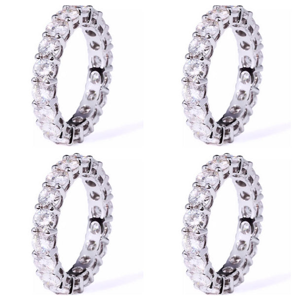 "The Classic" Iced Out  Ring 4 Piece  Set (Silver)