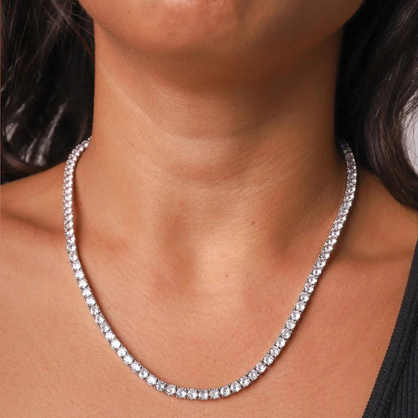 'Ice Me Out ' Layering Tennis Necklace (Silver 8mm)