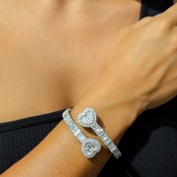 'Melt My Heart' Baguette Bracelet Silver