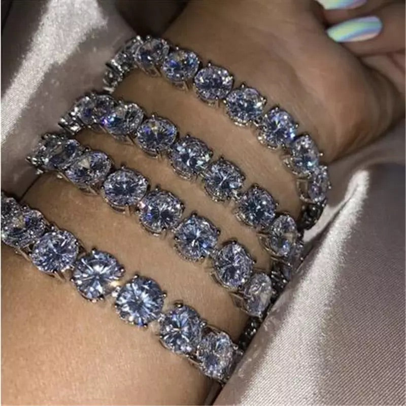 "Blossom" Diamond Tennis Bracelet (5mm Silver)