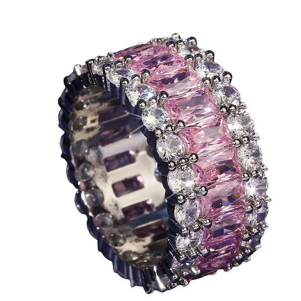 "Pink Starburst" Iced Out Ring